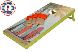 Poly Lumber Cornhole Lime Green at the Beach