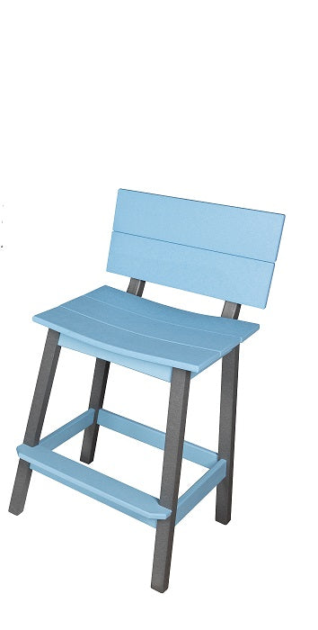 POLY SURFBOARD BAR STOOL WITH BACK