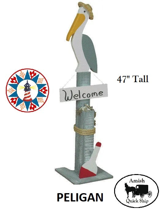 Large Pier Post - Pelican