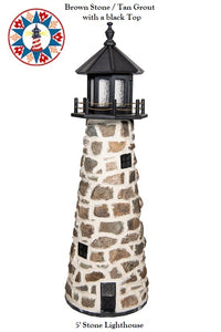 Amish Crafted 5 ft. Stone Lighthouse with Gray Top