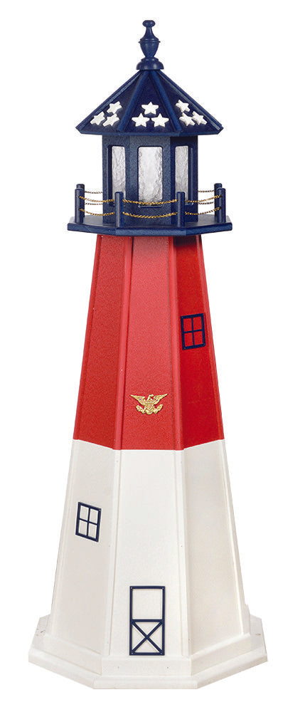 Amish Crafted 5 ft. Patriotic Barnegat (Quick Ship on Poly Lighthouse Only)