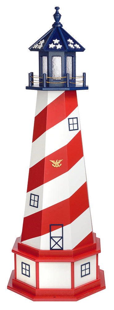 Amish Crafted 5 ft. Patriotic Cape Hatteras (shown with optional base)(Quick Ship on Poly Lighthouse Only)