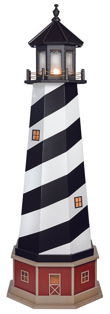 Amish Crafted 6 ft. Cape Hatteras, North Carolina (shown with optional base)-White, Black