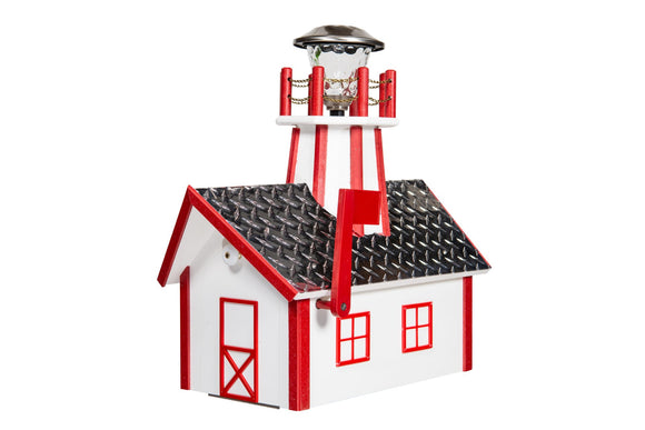 Poly Lighthouse Mailboxes - White & Cardinal Red
