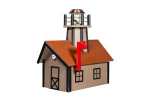 Poly Lighthouse Mailboxes - Weatherwood & Black