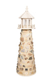 Amish Crafted 8 ft. Stone Lighthouse with Ivory Top