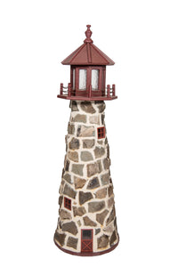 Amish Crafted 5 ft. Stone Lighthouse with Cherrywood Top