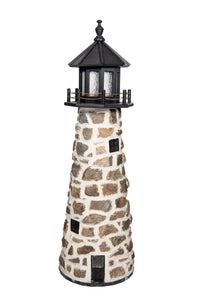Amish Crafted 5 ft. Stone Lighthouse with Black Top