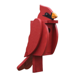 Amish Hand Crafted Bird House-Cardinal
