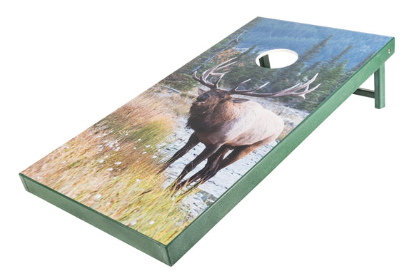 Poly Lumber Cornhole Game Set-Elk Turf Green Frame